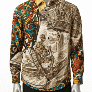 Chemise d’art pour homme — “Les voyageurs”