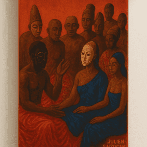 Serviette de Douche Artistique – “Dialogue des Esprits”