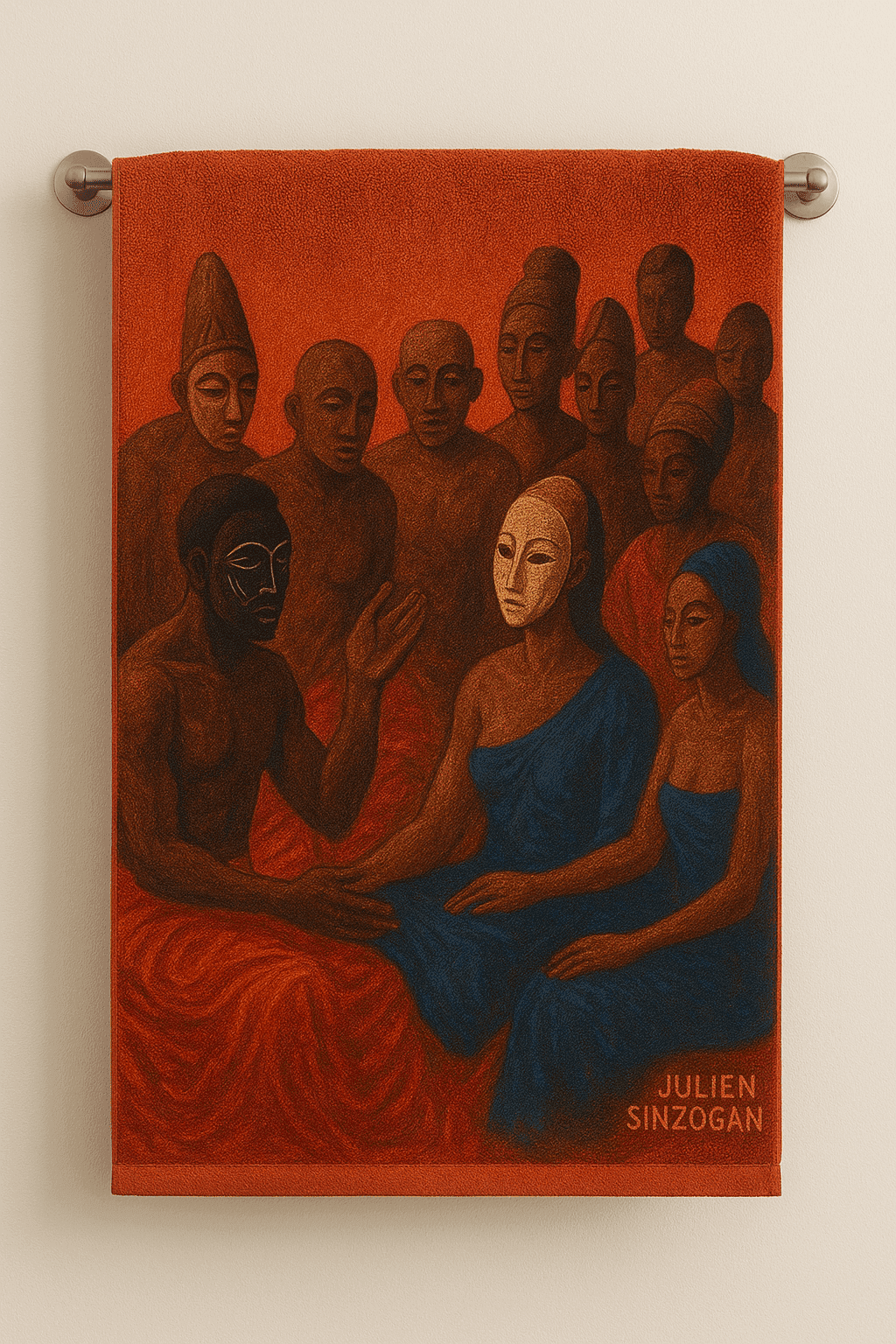 Serviette de Douche Artistique – “Dialogue des Esprits”