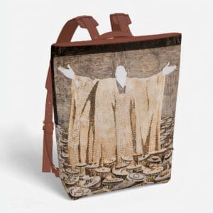 Sac à dos en cuir végétalien d’art